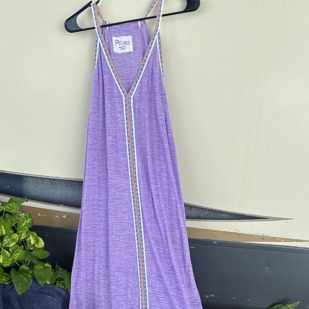 Pitusa Lavender Chemise with Multicolor Trim